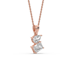 Pendentif personnalisé en diamant de laboratoire 2 carats, argent 925, or, taille radiant, style unique, léger, bijoux minimalistes - Product Image 5