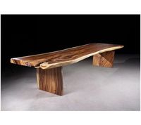 Table à manger rustique en bois de chêne massif, faite à la main, écologique, design moderne et luxueux, stable, polyvalente, en métal, pour villa et hôtel