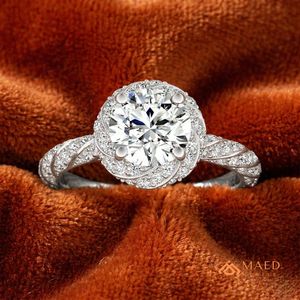 Bague en argent sterling 925 avec moissanite taille brillant, élégante, pour mariée, bijou de promesse, pour femme, usage quotidien, cadeau, USA Shine Wedding - Product Image 2
