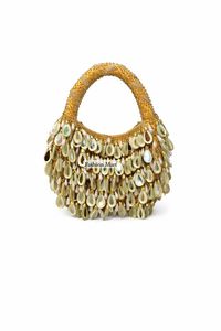 Elegante Bolso de Mano con Cuentas en Forma de Media Luna para Mujer, Adornado con Perlas, para Bodas y Fiestas, con Dos Asas, Cierre Abierto, Tendencia de Moda - Product Image 2