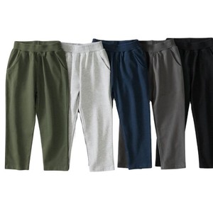 Pantalon de sport pour garçon de 3 à 14 ans, nouveau style printemps, couleur unie, 100% coton, décontracté, élastique, coupe droite - Product Image 1