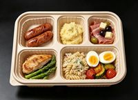 Contenants alimentaires compostables en fibre de bambou, compatibles micro-ondes, avec couvercles, boîtes rectangulaires jetables, remplacement du plastique par du bambou
