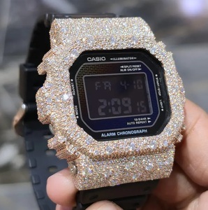 Reloj Digital con Incrustaciones de Diamantes de Imitación en Oro Rosa, Joyería Hip Hop de Lujo, Reloj de Pulsera con Diamantes para Hombre y Mujer - Product Image 1