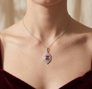 Collar de diamantes con corte esmeralda en oro blanco de 18k para mujer, para cualquier ocasión, certificado por IGI, joyería clásica de compromiso a precio de mayorista. - Product Image 3