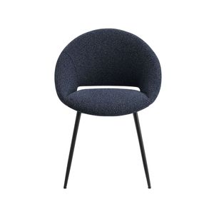 Set di 2 Sedie Klaus in Bouclé Nero e Finitura per Soggiorno - Product Image 4