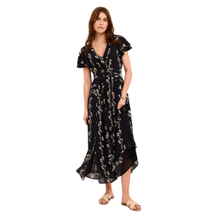 Vestido midi estampado de manga corta para mujer, vestido de verano para vacaciones - Product Image 4