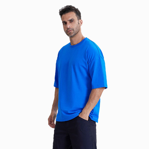 High Quality Custom Oversized <b>Tshirt</b> Fashion Thick Heavy t Shirt Print embroidery logo High Collar Custom t Shirts Printing - Product Image 2