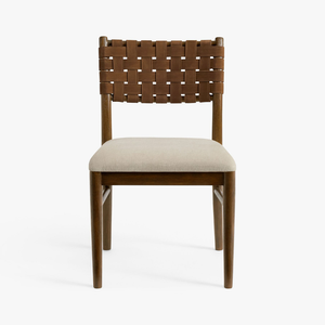 Modern Upholstered <b>Dining</b> <b>Chair</b> With Wood Frame And Linen Seat <b>Midcentury</b> Design For Home Use - Product Image 6