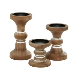 เชิงเทียนไม้ทำมือ ดีไซน์วินเทจแบบเรียบง่าย สำหรับตกแต่งบ้าน ห้องนั่งเล่น ห้องนอน สำนักงาน ตกแต่งโต๊ะคริสต์มาส - Product Image 4