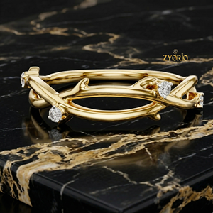 Anillo de Plata de Ley 925 con Diamantes de Laboratorio, Diseño de Vid Retorcida, Inspirado en la Naturaleza, para Mujer - Product Image 4