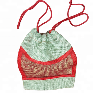 Custom Logo Eco-Friendly Jute Mesh <b>Pouch</b> Bag Biodegradable <b>Drawstring</b> Sack Silk Screen Printed Fruit Gift Spice Packaging - Product Image 2