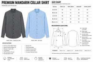 เสื้อเชิ้ตผู้ชายพรีเมียม 140 GSM คอจีน แบบเป็นทางการ |   เสื้อเชิ้ตแขนยาวผ้าฝ้ายแท้ 100% ย้อมเส้นด้ายทั้งตัว ระบายอากาศได้ดี ผลิตตามแบบ ODM - Product Image 6