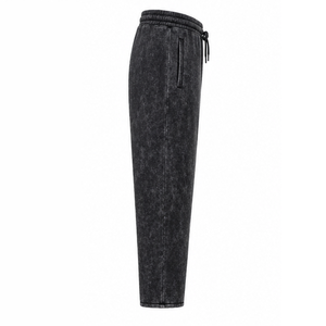 Pantalones Jogger de Felpa con Lavado Ácido y Cintura Alta, Estilo Vintage, Corte Relajado, Ropa Casual Urbana Unisex, Proveedor Mayorista de Ropa - Product Image 3