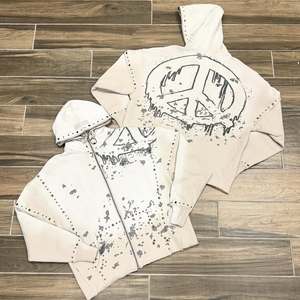 OEM Hochwertige Streetwear-Trainingsanzüge für Herren im Punk-Stil mit Farbspritzern, vollständig mit Strass besetzt, im Sunfade-Look - Product Image 2
