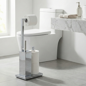 Moderno Soporte Redondo de Metal para Papel Higiénico, con Base de Acero, para Baño, sin Necesidad de Perforación - Product Image 1