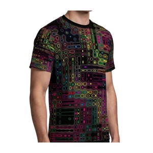 เสื้อยืดพิมพ์ลายวงจรมีน์น์น์สำหรับผู้ชาย สไตล์ไซเบอร์พังก์ ลายกราฟิกแบบซับลิเมชั่น แขนสั้น เหมาะสำหรับงานเรฟและเทศกาลต่างๆ - Product Image 3