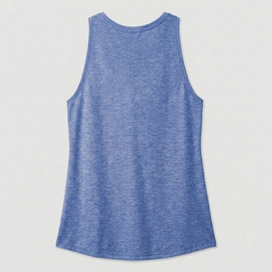 Custom Print Breathable Racerback Crew Neck Heathered Knit Women's Pickleball Tank <b>Top</b> Double Stritch Lower Hem Complete - Product Image 3
