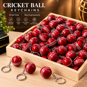 Llavero de Cuero con Logotipo Personalizado con Pelota de Cricket, Regalo Promocional Corporativo, Recuerdo Deportivo, Llavero Publicitario al por Mayor - Product Image 2