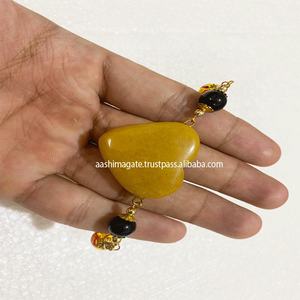 Unisex <b>Handcrafted</b> Aventurine Crystal Stone Bracelet Yellow Heart Shape Natural Stone Fashion Handmade Bangles <b>Jewelry</b> - Product Image 2