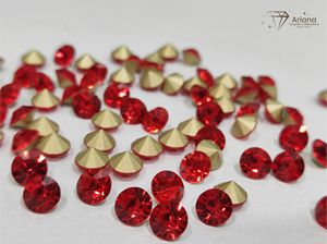 Pierres Chaton en Cristal Siam Hyacinth Light pour la Fabrication de Bijoux, Strass en Verre Facetté de Qualité Supérieure, Pierres Précieuses en Vrac et DIY - Product Image 3