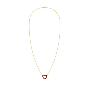 Collar con Colgante de Corazón de Granate en Oro Amarillo, Piedra de Nacimiento - Product Image 4