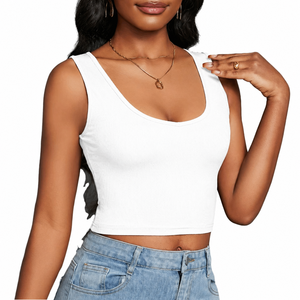 Nuevo Top de Verano para Mujer, Cuello Ancho Acanalado, Elástico, Estilo Breton, Casual, Transpirable, Corto, Tejido de Punto - Product Image 1