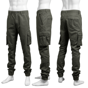 Pantalon cargo empilé pour homme MATEX SPORTS, style streetwear hip-hop, multi-poches, polyester/coton, taille élastique, hiver - Product Image 3