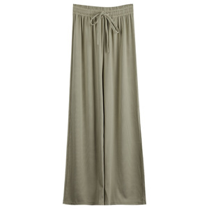 BD China Factory OEM Customized Logo Embroidery Wide Leg High Waist Straight Leg Loose Fit Casual Spring Autumn Women Pants - Product Image 5