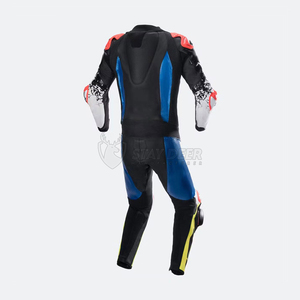 Combinaison de moto en cuir avec logo personnalisé, une pièce, pour la course sur circuit, résistante aux abrasions, équipement de protection pour motards - Product Image 5