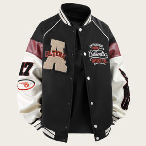 Chaqueta Acolchada Retro Personalizada con Parches, Unisex, Corte Holgado, para Otoño e Invierno, Estilo Urbano para Parejas - Product Image 4