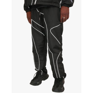 Custom <b>Black</b> Nylon Hooded <b>Windbreaker</b> Jogger Set Regular Streetwear 3M Reflective Jacket Men Printed Techniques Autumn Season - Product Image 5