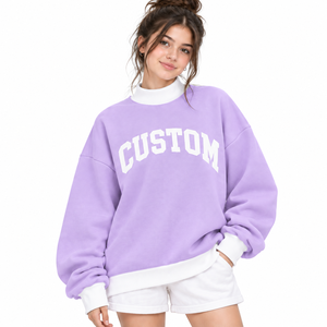 Compre un Conjunto Premium para Mujer de Corte Holgado con Cuello Alto, Sudadera Oversize y Pantalones Cortos, Ropa Casual de Dos Piezas, Atuendo Relajado y Cómodo - Product Image 1