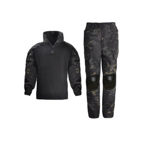 Men's Camouflage Paintball Jersey Set Full Sleeve Zipper Fly Pants with <b>Knee</b> <b>Pads</b> Moisture Wicking Polyester All Seasons - Product Image 1