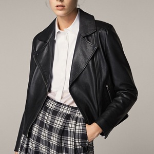 New Women's Elegant <b>Quilted</b> Sheep Skin Leather Bomber Jacket Spandex Cozy Funnel Neck Breathable Waterproof Eco-Friendly Jackets - Product Image 3