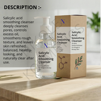 Nettoyant liquide lissant à l'acide salicylique avec glycérine pour peaux à tendance acnéique, nettoyage en profondeur des pores, contrôle du sébum, exfoliant pour le visage