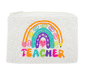 Porte-monnaie classique mini fait main pour femme, motif perles de rocaille dessin animé, impression typographique, multi-usages, pour usage quotidien - Product Image 2