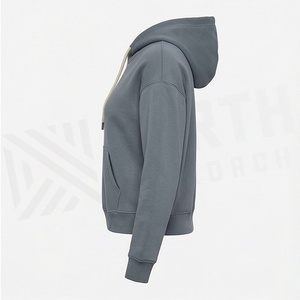 Sudadera de Invierno de Calidad para Mujer, con Capucha, Manga Larga, Estilo Corto, Bordado Frontal, Ropa al por Mayor para Damas - Product Image 3