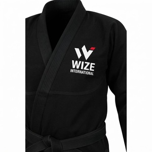 Kimono de BJJ unisex para adultos, 100% algodón, uniforme de artes marciales, diseño de logotipo frontal duradero, color granate. - Product Image 4