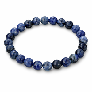 Pulsera de cristal de sodalita natural, cuentas de 8mm para la calma, la concentración y la comunicación, pulsera elástica de piedra curativa, regalo unisex - Product Image 1
