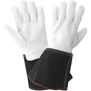 Heavy Duty Goat Skin Leather Tig Welding Gloves <b>Fire</b> Resistant Palm Reinforcements Welder GlovesResistant <b>Fire</b> Safety Work Glove - Product Image 5