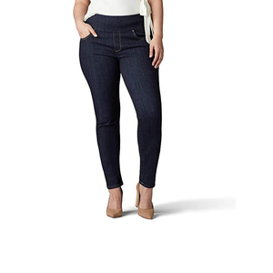 Jean slim taille haute pour femme, dernière collection, délavé, décontracté, tendance, séchage rapide, respirant, en denim, personnalisable OEM - Product Image 1