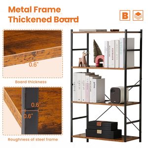 Libreria Moderna Classica a 5 Ripiani, Scaffale Porta Libri e Contenitore per Soggiorno/Casa/Ufficio - Product Image 6