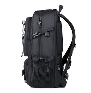 Grey Outdoor Travel Laptop <b>Backpack</b> Water Resistant Carabiner Bag - Product Image 2