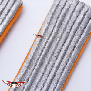 KEW High Quality Grey <b>Braided</b> Orange Fabric Shoulder Board Epaulettes Nylon Elegant Garment <b>Accessory</b> - Product Image 3