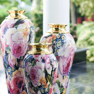 Vases à fleurs modernes en fer forgé à motifs imprimés, idéaux pour la décoration de la maison, du jardin et de la table – Nouveauté très prisée - Product Image 2