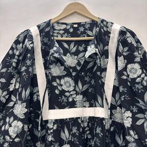 Vestido Casual Midi para Mujer, Tejido 100% Algodón, Liso, Manga Corta, Cintura Imperio, Estilo Babydoll, Cuello en V, Holgado, Funcional - Product Image 3