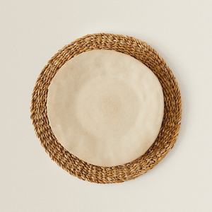 Natural Straw Charger <b>Plates</b> Plain Braided Seagrass Placemat Woven Table <b>Mat</b> Luxury Eco Friendly Coaster Tableware Wholesale - Product Image 2