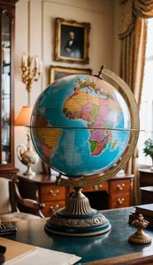 Globe terrestre vintage avec support en bronze |   Carte du monde classique pour la décoration intérieure, design de qualité supérieure, design luxueux - Product Image 2