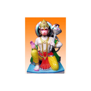 Statue de Shree Hanuman Ji en marbre blanc - Product Image 3