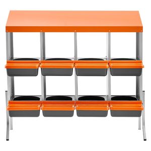 Nidi per Galline in Plastica ad Alta Resistenza e Acciaio Zincato con 8 Scomparti, Facile Raccolta delle Uova, Gambe di Supporto, Gabbie per Animali - Product Image 1